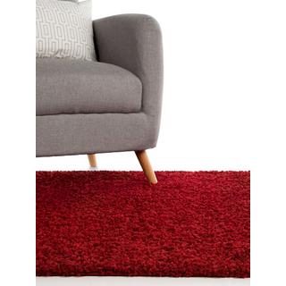 Benuta Tapis à poils longs Swirls Rouge foncé  