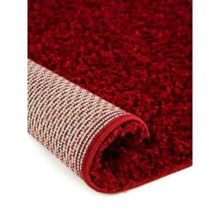 Benuta Tapis à poils longs Swirls Rouge foncé  