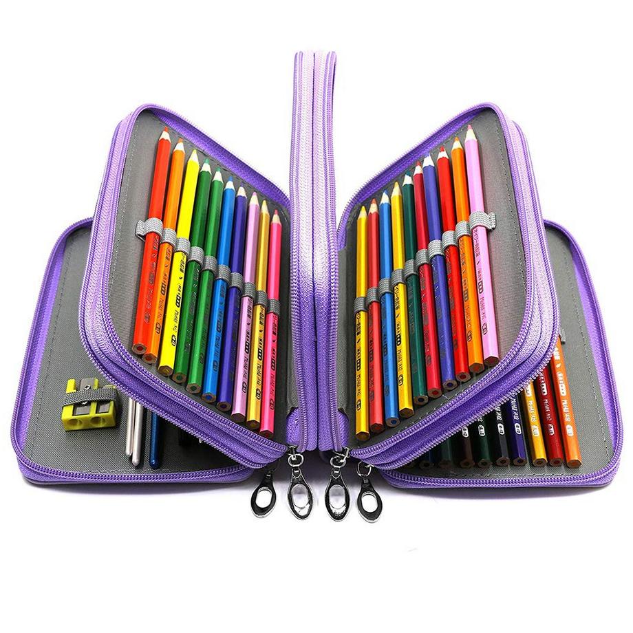 Only-bags.store  4 Schichten Buntstifte Federtasche, PU Federtasche große Kapazität mehrschichtige Federtasche Mehrzweck-Federtasche Federtasche Tasche 