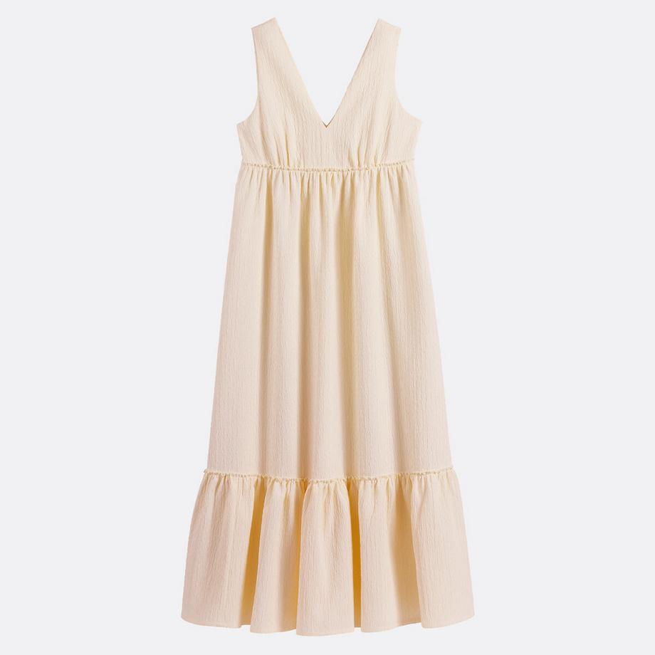 La Redoute Collections Langes ärmelloses V-Ausschnitt Kleid mit Volants  