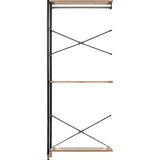 mutoni Set di scaffali con decoro acacia nero (10 pezzi)  