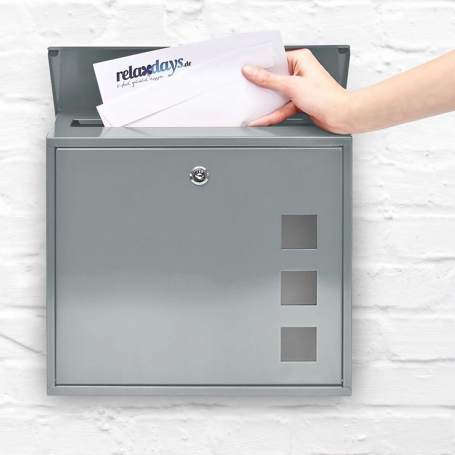 B2X  Briefkasten Metall mit 3 Sichtfenstern 