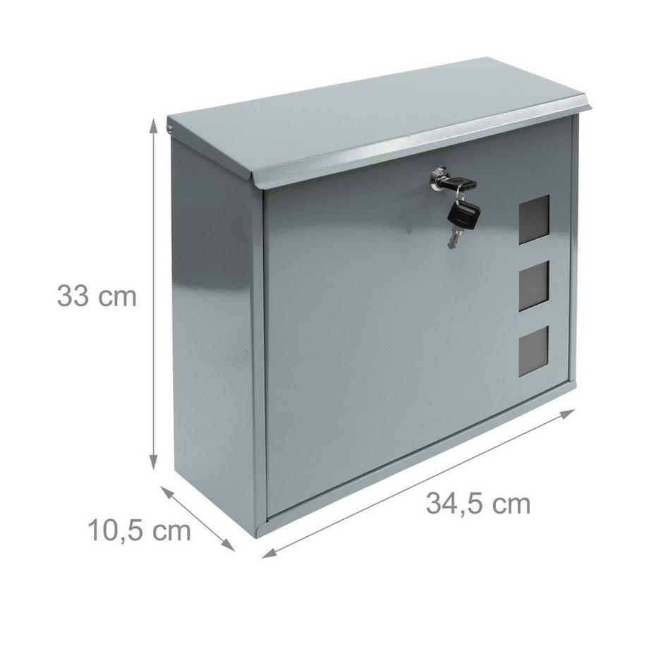 B2X  Briefkasten Metall mit 3 Sichtfenstern 