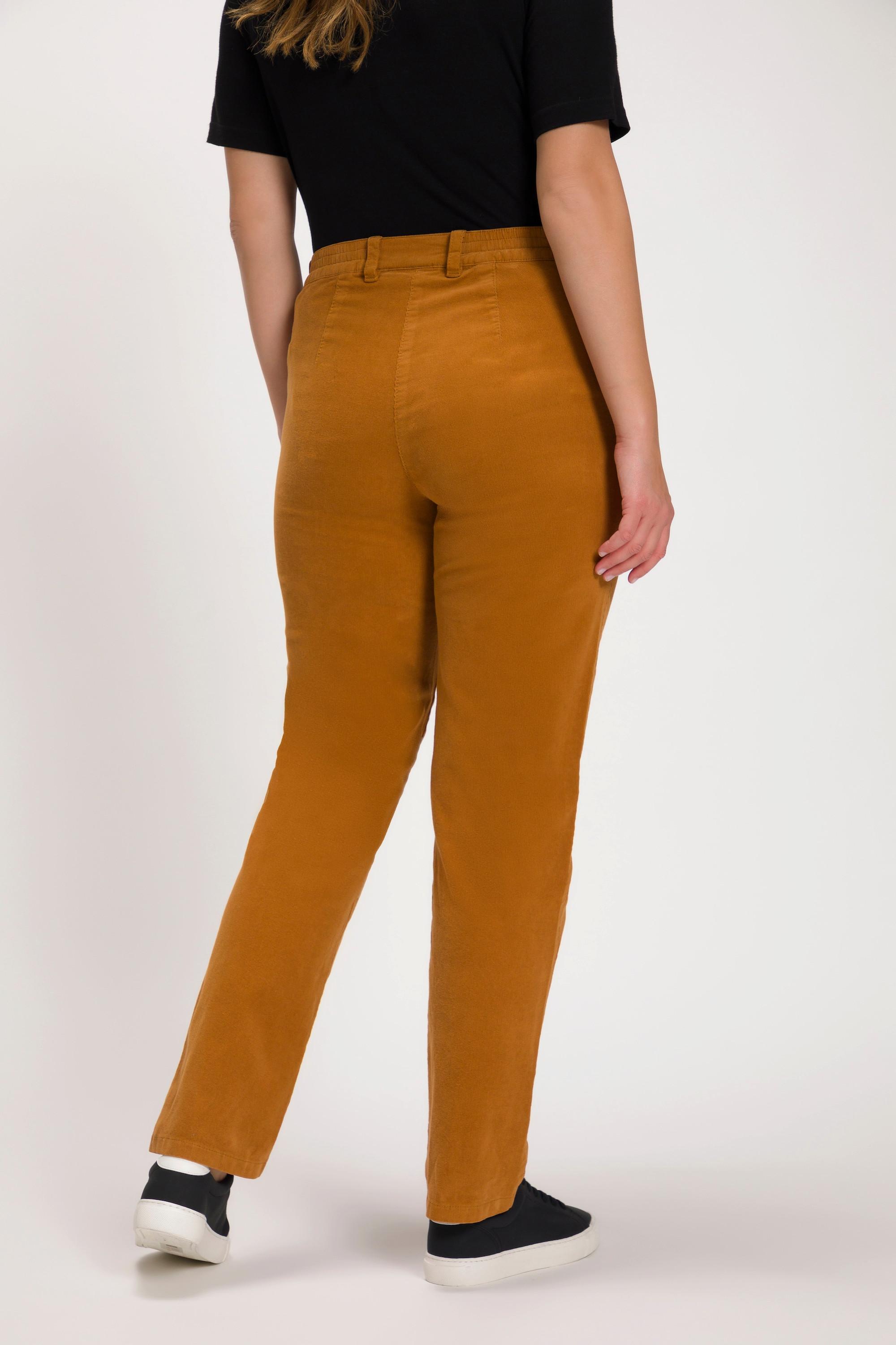 Ulla Popken  Pantalon en velours côtelé Mony, taille confortable, poches zippées 