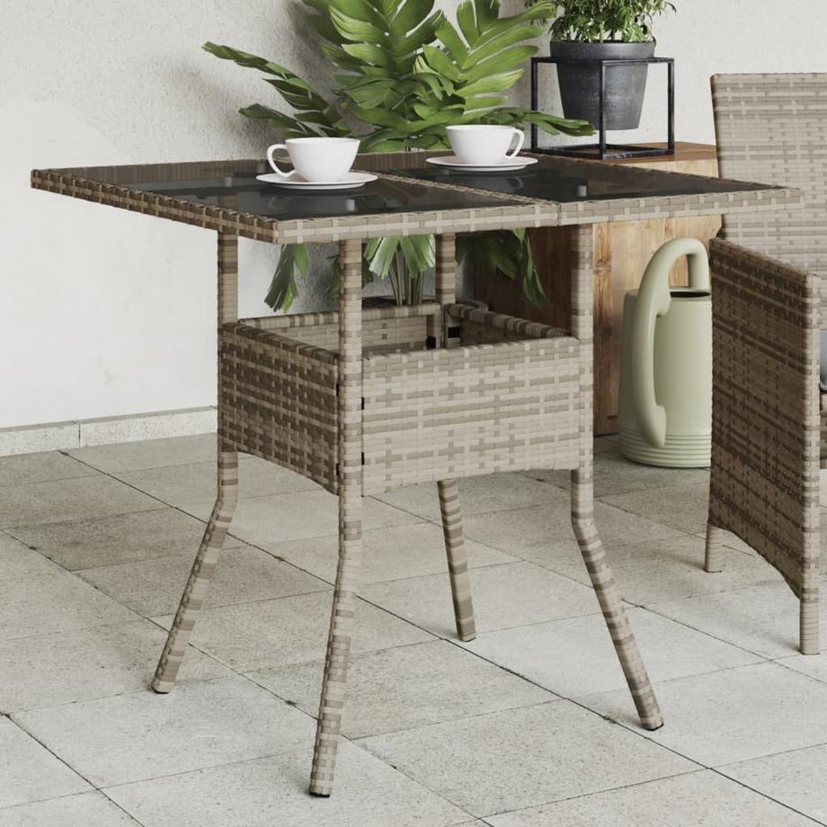 VidaXL Table de jardin rotin synthétique  