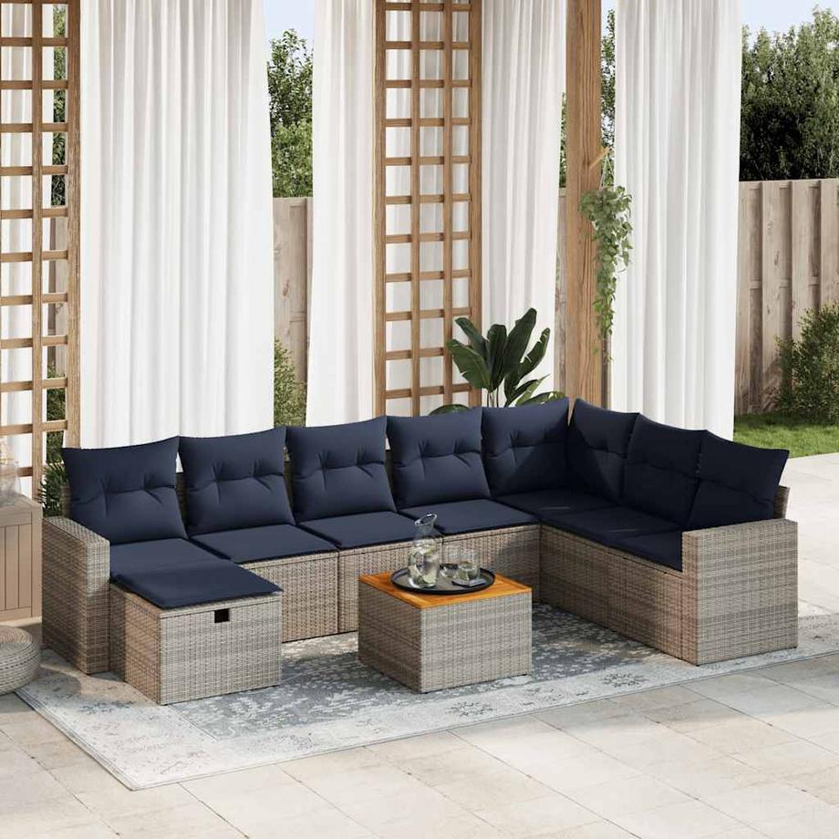 VidaXL set di divani da giardino Polirattan  