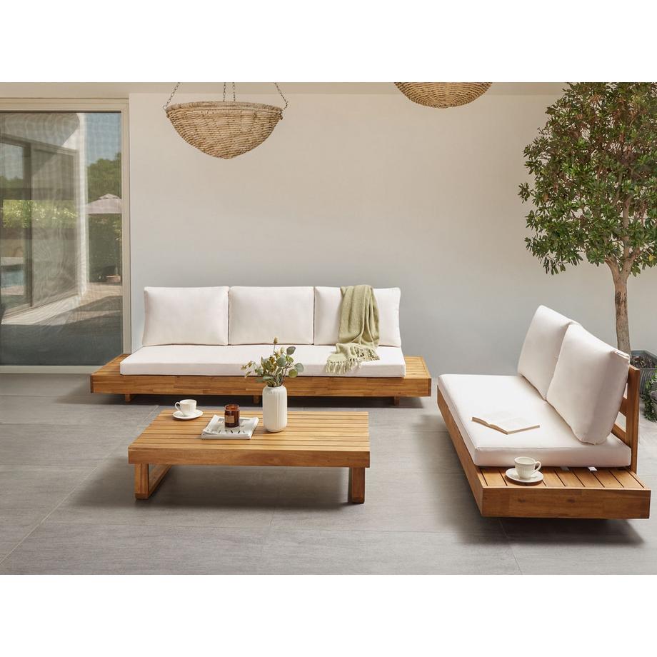 Beliani Ensemble de salon avec table en Bois d'acacia certifié  MARETTIMO  