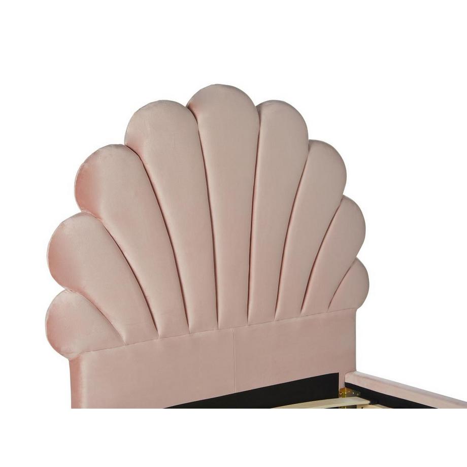 Vente-unique Lit coquillage MOANA Velours Rose  