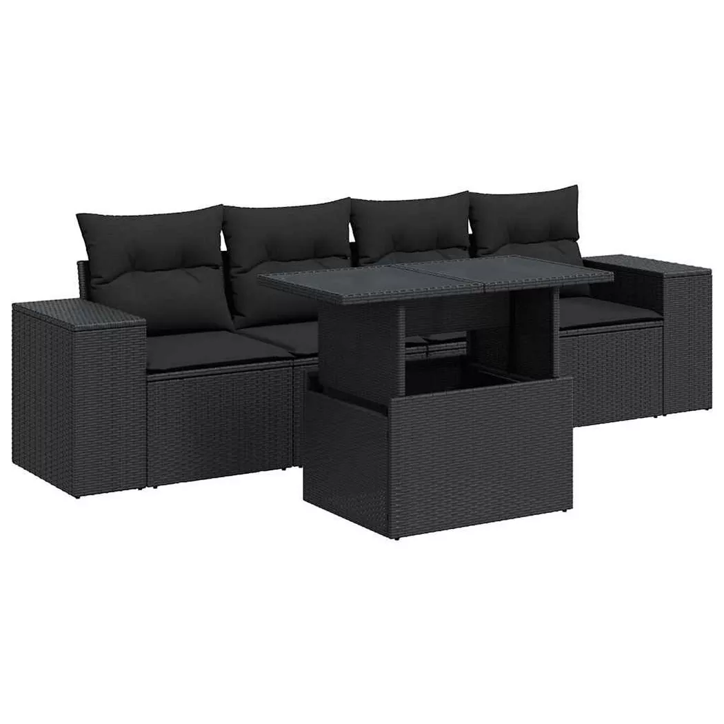 VidaXL - Garten sofagarnitur poly-rattan, One Size, Schwarz