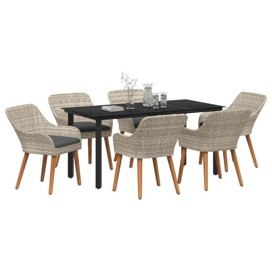 VidaXL Set da Pranzo per Giardino Polyrattan  