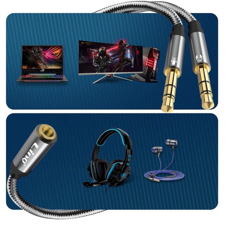 Avizar  Adaptateur Jack 3.5mm Audio et Casque 