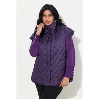 Ulla Popken Steppweste Stehkragen Cupärmel Seiten-Druckknöpfe  