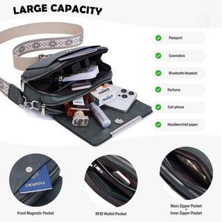 Only-bags.store Vegane Leder Crossbody Bag mit verstellbarem abnehmbarem breitem Riemen  