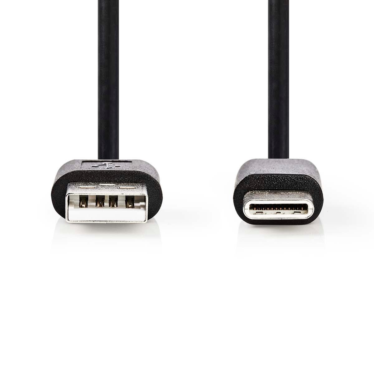 Nedis  Câble USB | USB 2.0 | USB-A mâle | USB-C™ mâle | 2,5 W | 480 Mbps | Nickelé | 1,00 m | Rond | PVC | Noir | Étiquette 