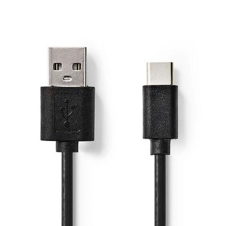 Nedis  Câble USB | USB 2.0 | USB-A mâle | USB-C™ mâle | 2,5 W | 480 Mbps | Nickelé | 1,00 m | Rond | PVC | Noir | Étiquette 