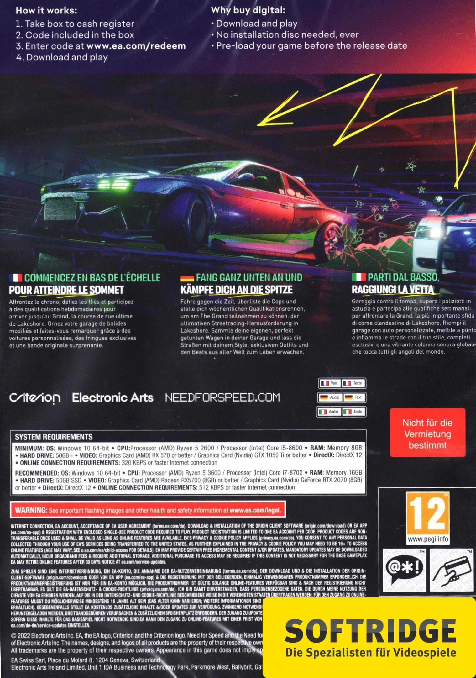 ELECTRONIC ARTS  Need for Speed: Unbound (Code in a Box) 