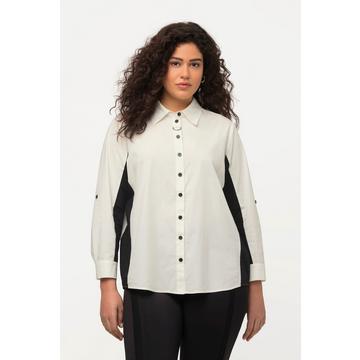 Camicia con colletto da camicia, inserti colorati e maniche lunghe