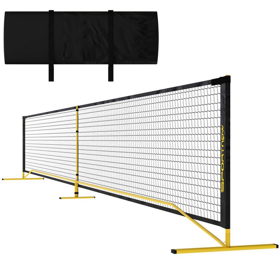 Northio  Pickleball-Netz tragebar, 6,7 m mit Tragetasche, Metallrahmen für Indoor Outdoor Gelb Aosom 