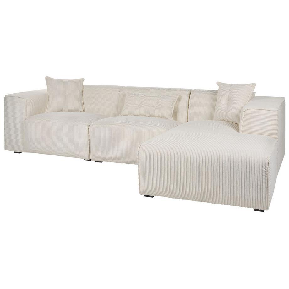 Beliani Canapé d'angle en Velours côtelé Scandinave DOLVA  