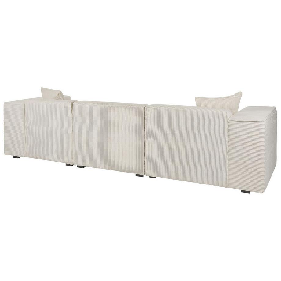 Beliani Canapé d'angle en Velours côtelé Scandinave DOLVA  