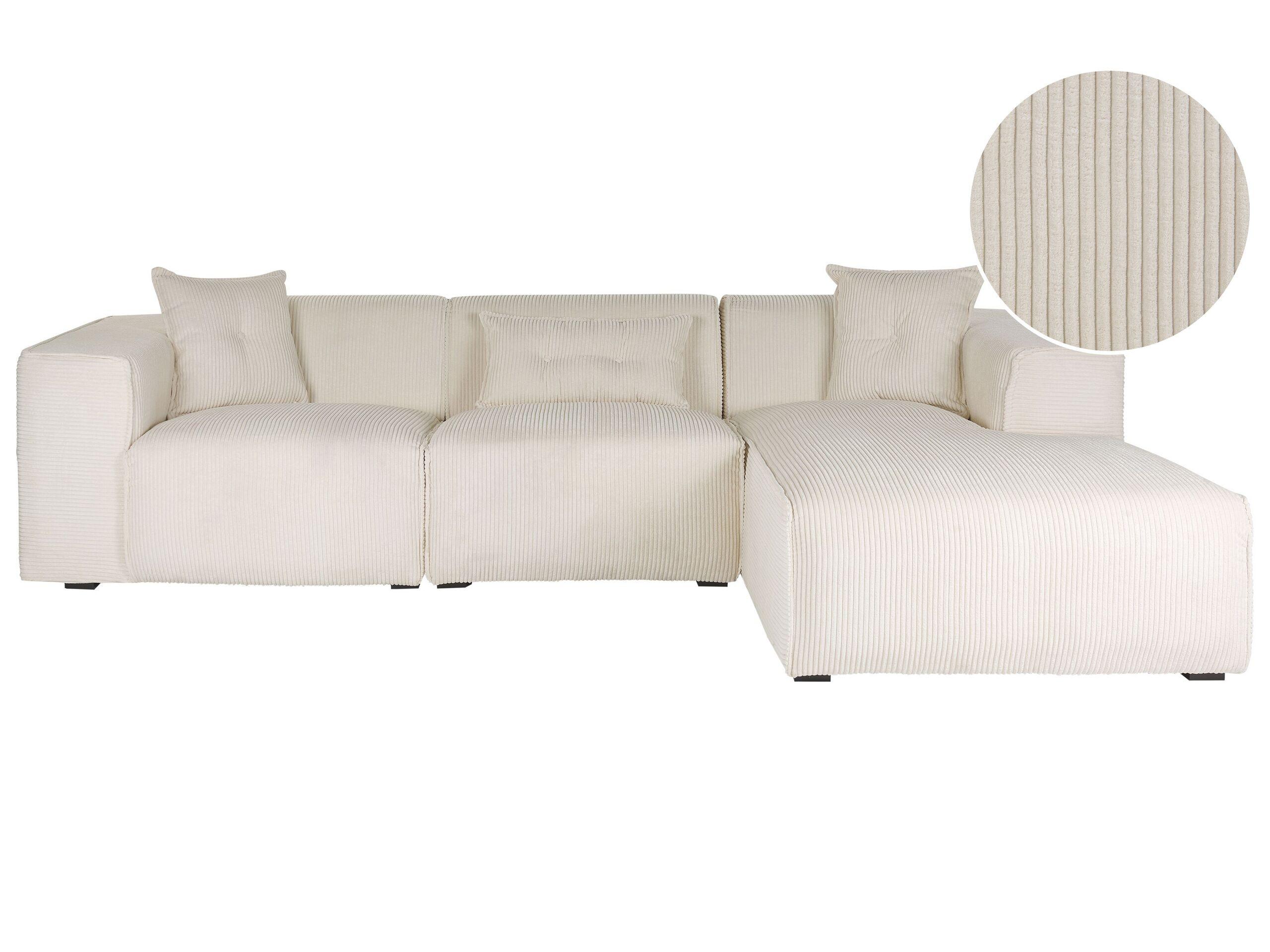 Beliani Ecksofa aus Cord Modern DOLVA  