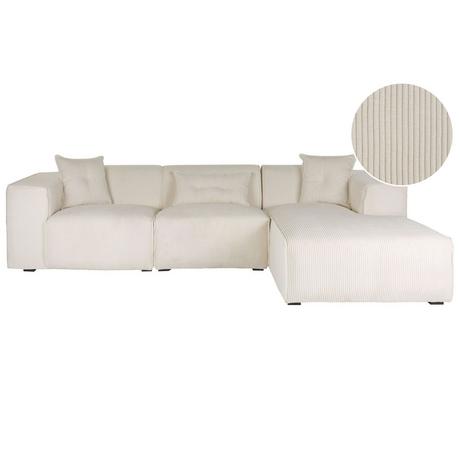 Beliani Ecksofa aus Cord Modern DOLVA  