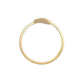 Elli  Ring Offen Verstellbar Ginkgo Blatt Natur 375 Gelbgold 