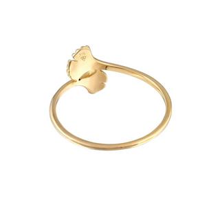 Elli  Ring Offen Verstellbar Ginkgo Blatt Natur 375 Gelbgold 