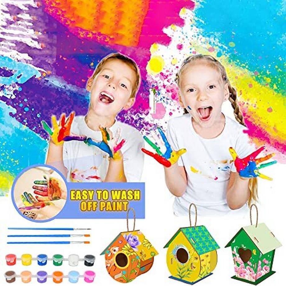 Activity-board  Vogelhaus Bausatz Kinder, Vogelhaus Basteln Kinder mit 3 Vogelhaus Selber Bemalen 