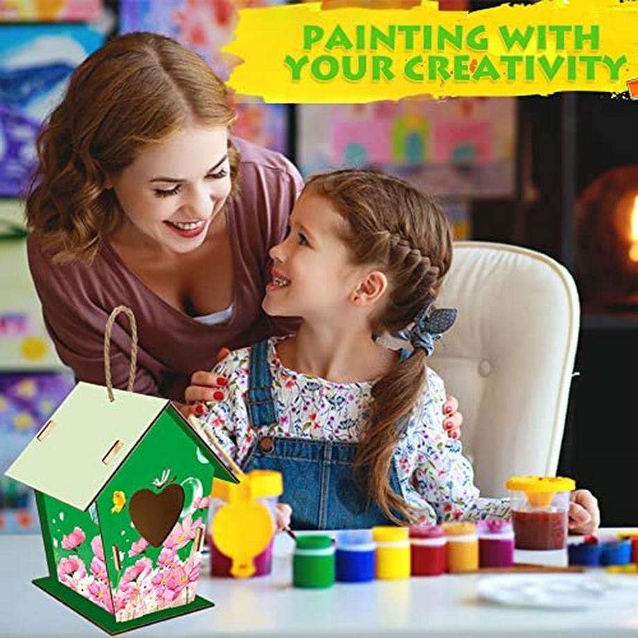 Activity-board  Vogelhaus Bausatz Kinder, Vogelhaus Basteln Kinder mit 3 Vogelhaus Selber Bemalen 
