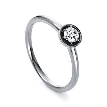Solitär Ring 750/18K Weissgold Diamant 0.26ct.