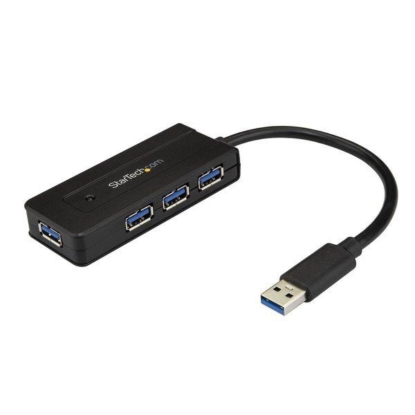 STARTECH  Hub USB 3.0 a 4 porte - Mini Hub USB con porta di ricarica - Include Adattatore di Alimentazione 