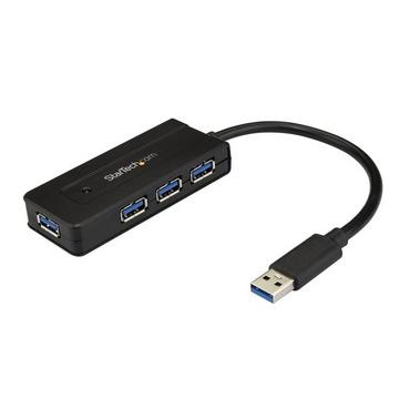 Hub USB 3.0 a 4 porte - Mini Hub USB con porta di ricarica - Include Adattatore di Alimentazione