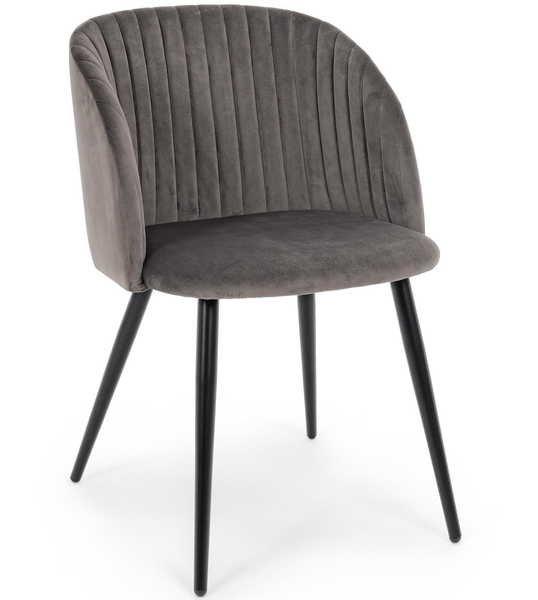 mutoni Fauteuil Queen velvet gris foncé  