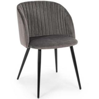 mutoni Fauteuil Queen velvet gris foncé  