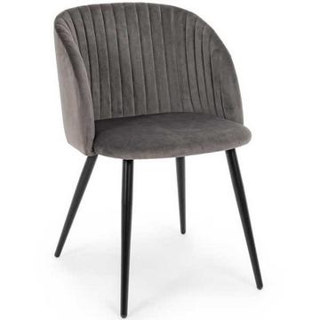 Fauteuil Queen velvet gris foncé