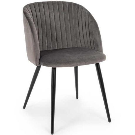 mutoni Fauteuil Queen velvet gris foncé  