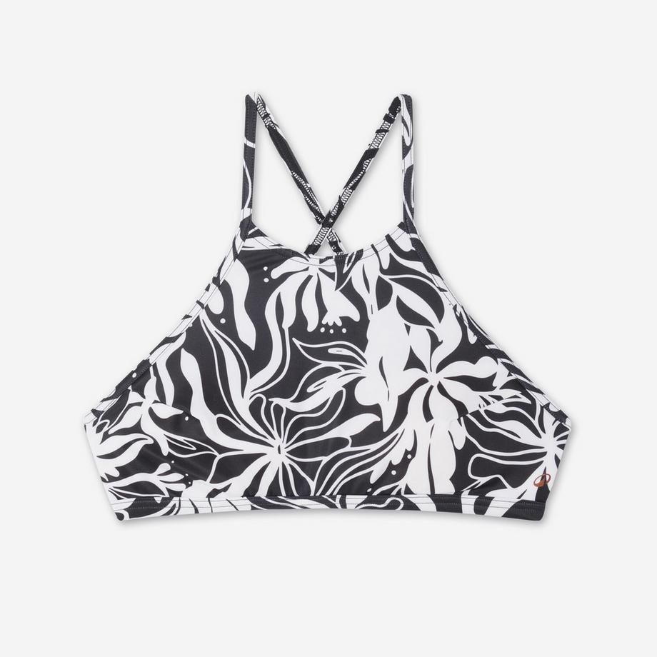 DECATHLON Top bikini Andrea con motivo floreale e scollo all'americana  