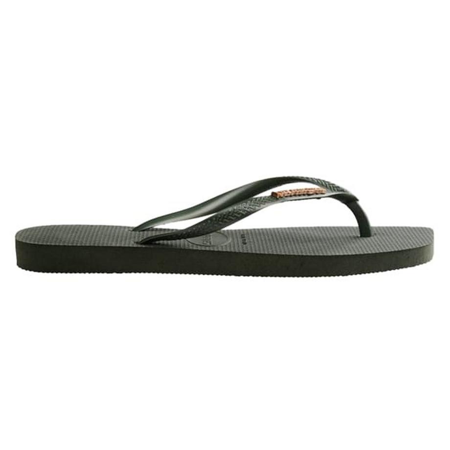 havaianas Slim Square Logo Metallic Flip Flops  