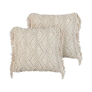 Beliani Lot de 2 coussins en Coton Boho KIRIKKALE  