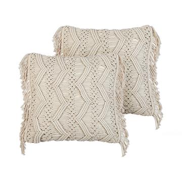 Lot de 2 coussins en Coton Boho KIRIKKALE