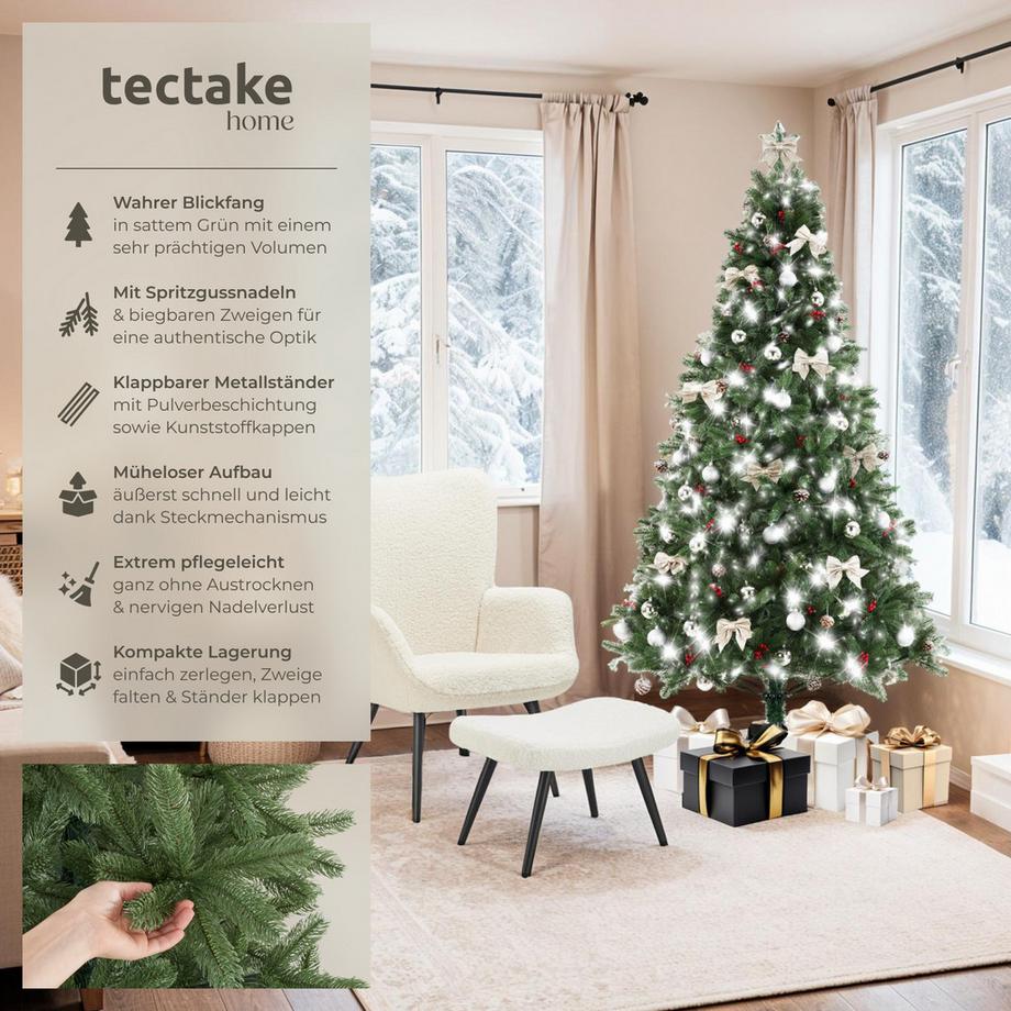 Tectake Sapin de Noël DANCER artificiel vert avec aiguilles moulées par injection  
