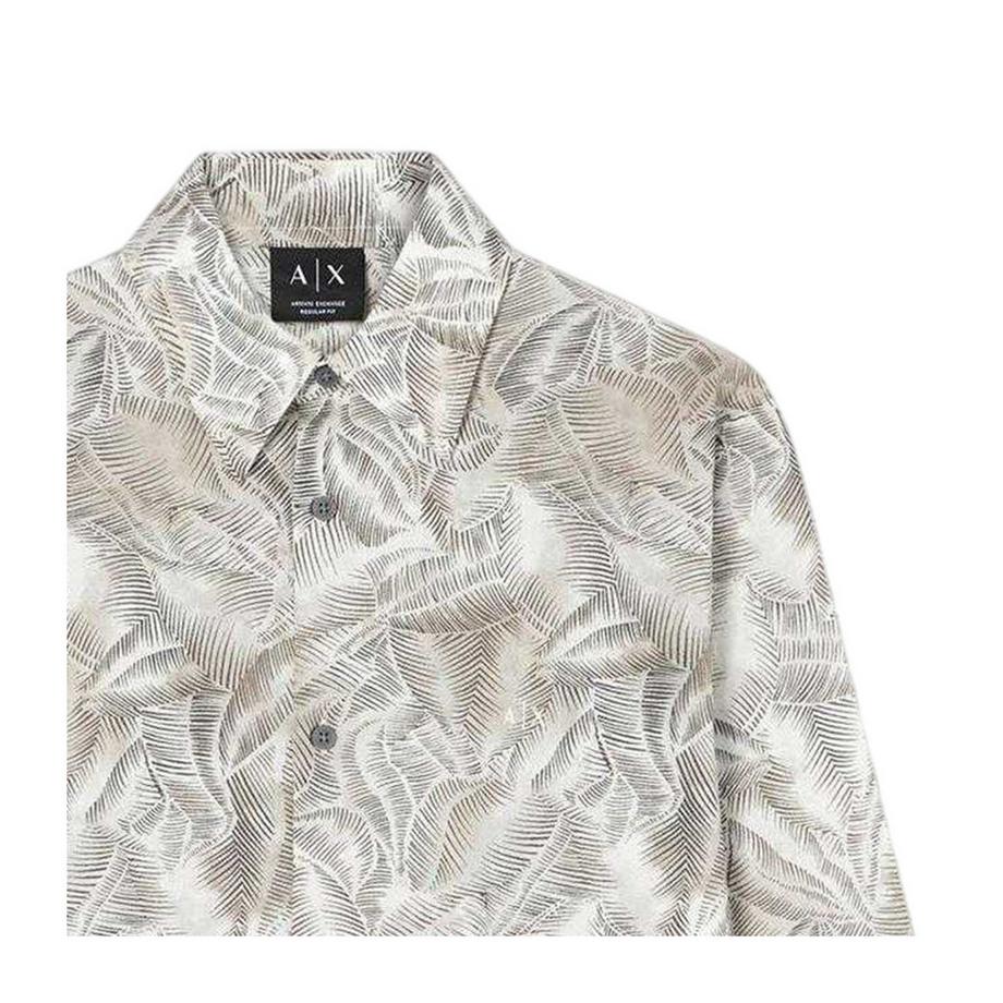 Armani Exchange Camicia Regular Fit con Stampa Palma  