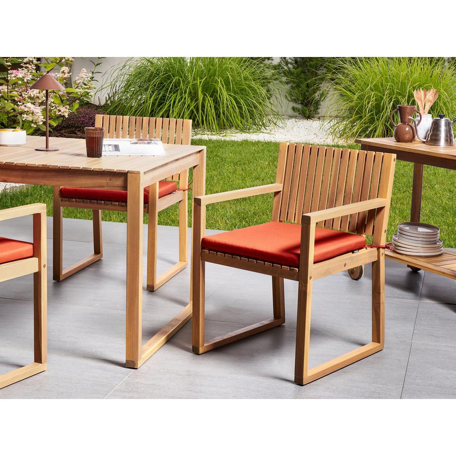 Beliani Gartenstuhlkissen 8er Set aus Polyester Modern SASSARI PREMIUM  