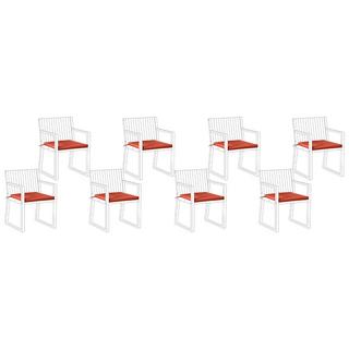 Beliani Set di 8 cuscini per sedie en Poliestere Moderno SASSARI PREMIUM  