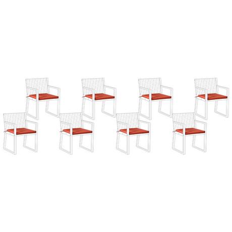 Beliani Set di 8 cuscini per sedie en Poliestere Moderno SASSARI PREMIUM  