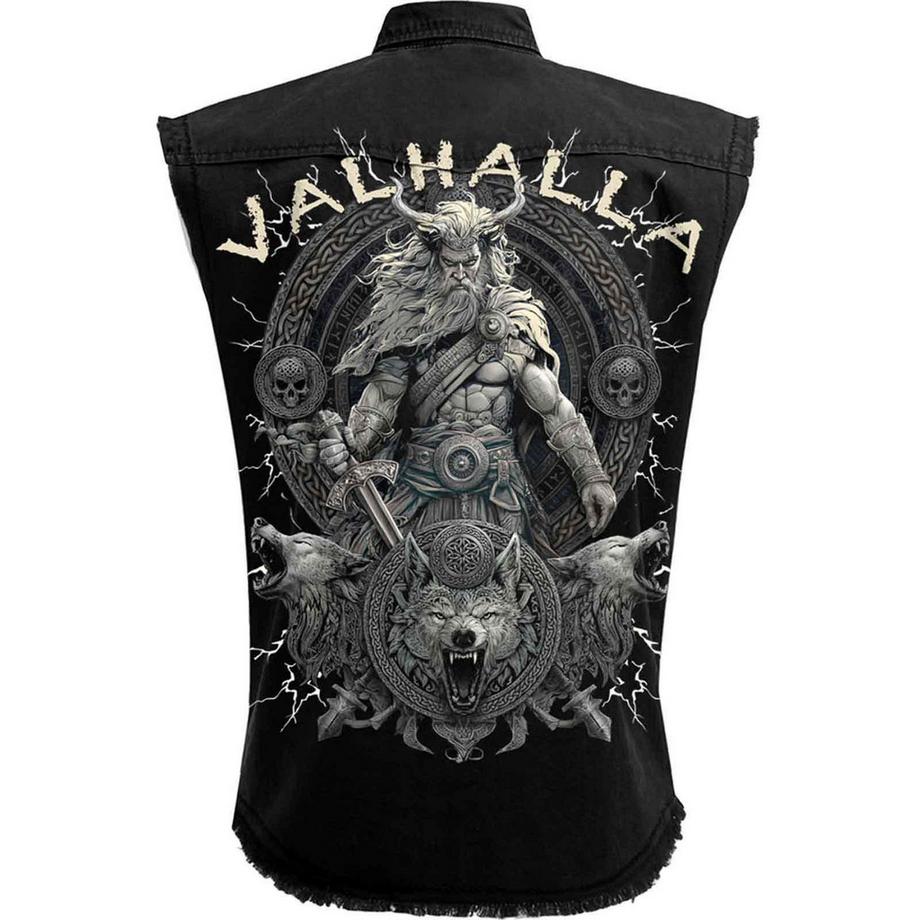 Spiral Camicia Senza Maniche Valhalla con Stampa Posteriore  