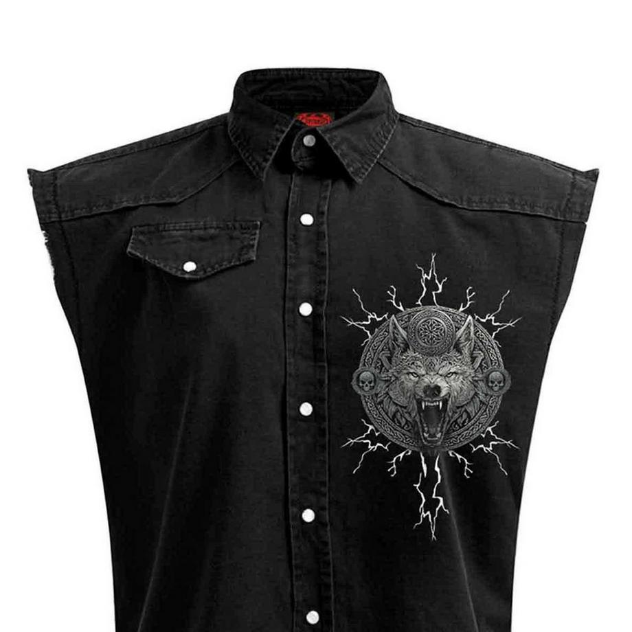 Spiral Camicia Senza Maniche Valhalla con Stampa Posteriore  