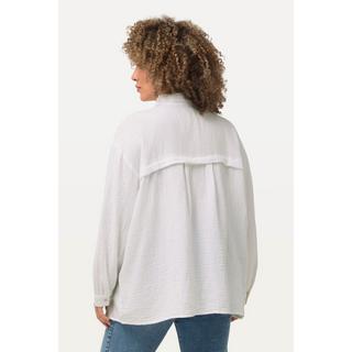 Ulla Popken  Camicia in mussola dal taglio oversize con collo da camicia e maniche lunghe 