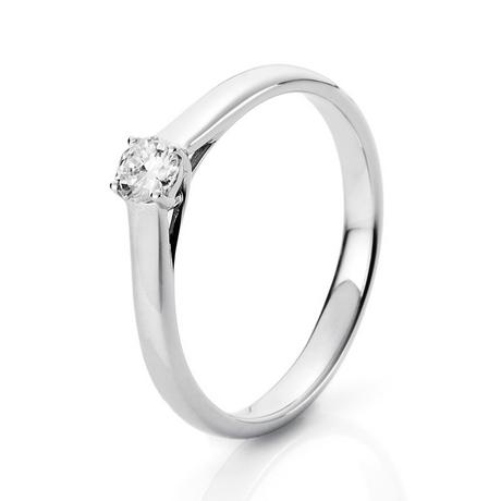 MUAU Schmuck  Bague solitaire or blanc 750/18K diamant 0,2ct. 